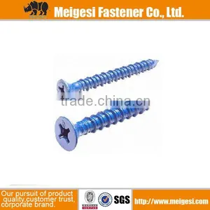 Flat Head Concrete Screw With High-low Thread Blue Ruspert Plated thumbnail-1