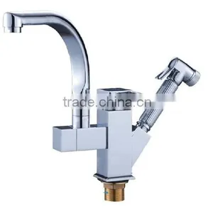 New Design Brass Kitchen Faucet, Kitchen Faucet With Shower Head, Pull Out Spray Kitchen Faucet thumbnail-2