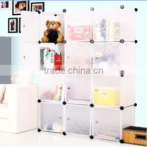12 Cubes Plastic Innterlocking DIY Storage Cabinets Closet (FH-AL0043) thumbnail-6