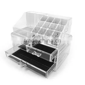Wholesale Clear Acrylic Makeup Organizer Cosmetic Organizer and Large 3 Drawer Jewerly Chest or Makeup thumbnail-1