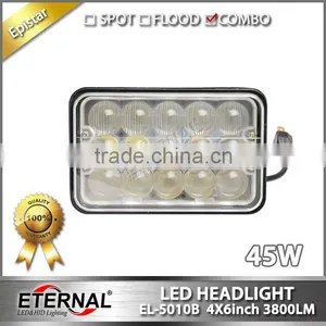 4x6in 45W Sealed Beam Led Headlight Dual Beam Light With H4 Plug for Dodge GMC Lincoln Maserati With Out Mounting Brackets thumbnail-1