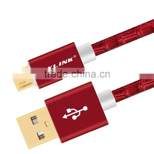 VOXLINK Crocodile Gold Plug Mirco Usb Cable Sync Date Charging Cable Micro Red 1m thumbnail-2