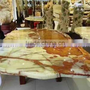 A GRADE MULTI BROWN ONYX TABLE TOPS COLLECTION thumbnail-1