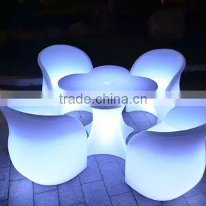 Color Change LED Luminous Study Dining Platic Table and Chair thumbnail-1