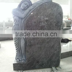 Elaborately Hand Carved Natural Granite Funeral Decorative Heart Headstone thumbnail-2