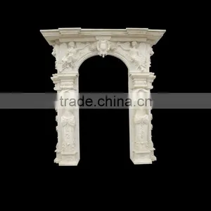 Beige Figure Carved Marble Door Surround thumbnail-1