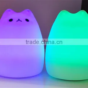 Colorful Animal Silicone Nightlight USB Charging Nightlight Color Changing Cartoon Colorful Lamp Cat Desk Lamp thumbnail-1