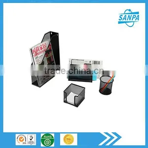 High Quality Modern Metal Mesh Office Stationery Set Of 4 Pieces thumbnail-1