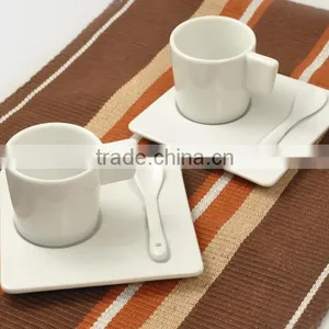 Lifestyle Promotional Porcelain Espresso Coffee Cup and Saucer Set With Spoon thumbnail-1