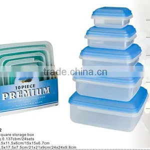 10pcs as a Set Square Storage Box Plastic Food Container Microwavable thumbnail-1