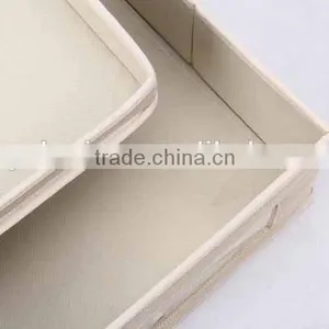 Rectangular Linen and Canvas Box With Cover/storage Box thumbnail-4