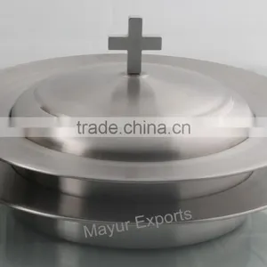 Metal Stacking Communion Bread Plate Set thumbnail-2