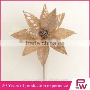 Cheap Price Linen Poinsettia Christmas Decorations thumbnail-1