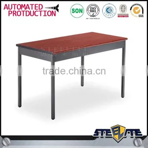 White Color Cheap Modern Wood Metal Library Reading Tables thumbnail-4