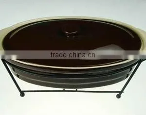 Ceramic Oval Casserole With Rack & Tealight thumbnail-2