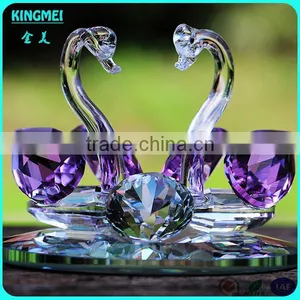 Hot Sale Crystal Animals & Crystal Swan Model & Purple Crystal Wedding Gift thumbnail-1