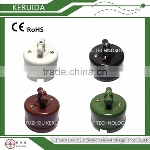 Retro Porcelain Junction Box With Rubber Plug/ceramic Wall Socket & Light Switch thumbnail-5
