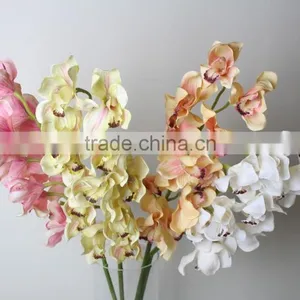 Real Touch Decorative Artificial Cymbidium Orchid Flower for Landscaping Decoration thumbnail-1