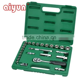 26pcs Socket Set Ratchet Wrench Set 3/8" CRV Auto Repair Tools thumbnail-1