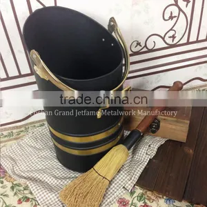 Home Fireside 17inch Matte Black Metal Coal Scuttle thumbnail-1