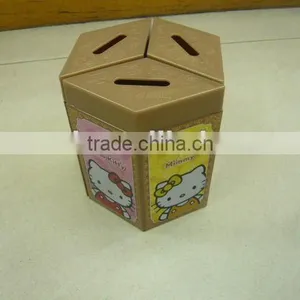 Diamond Tin Coin Box Set With Plastic Lids thumbnail-1