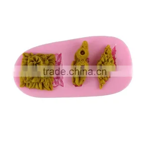 Silicone Fondant Cake Decoration Arts Tool DIY Chocolate Mold Mold 3 Even Square / Diamond Flower 1688 Agent thumbnail-1