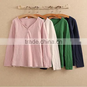 New Style 2015 Fashion Woman Bulk V-neck t Shirt With Wholesale Prices thumbnail-4