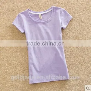 Customized Manufactorying Plain Ladies Short-sleeve T Shirt thumbnail-3