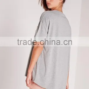 Overseas Women Pocket Front Grey Color Oversized t Shirts thumbnail-5