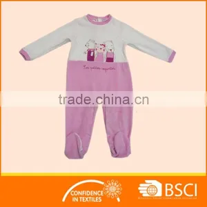 New Fashion Cartoon Light Pink Long Sleeved Cotton Baby Clothes Romper thumbnail-1