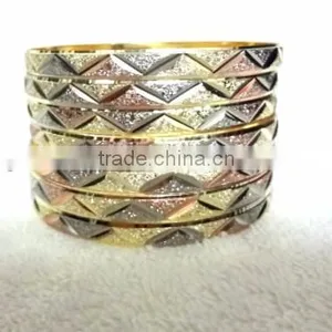 Designer Bangle Sets of 7 in Three Tone thumbnail-2