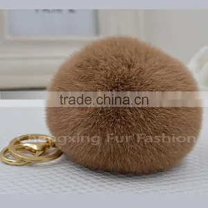 CX-A-66 Promotional Car Fur Ball Cute Keychain Real Fur Ball Rabbit Fur Ball thumbnail-1