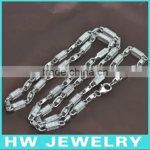 Bullet Chain, 36inch, Bling Bling Jewelry Necklace, Hip Hop Men Necklace,, Ice Out Jewelry,HWNE90318 thumbnail-1