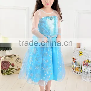 New Arrival Baby Girls Princess Wedding Dress Kids Costume Dress Children Snow Glitter Sequin Party Dress thumbnail-1