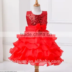 Nonsleeve One Piece Kids Long Lace Dress Children Girls Colorful Lace Dress thumbnail-3