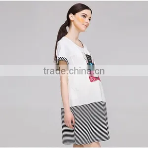 100% Cotton Maternity Dress Cute Outdoor Pregnancy Clothes Shortsleeve Dress Wholesale Maternity Clothing thumbnail-5