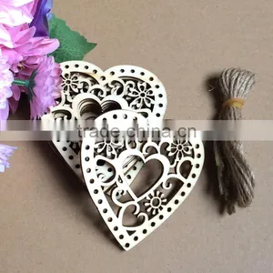 Factory Direct Sale Decoration Wood Heart Shape With Holes Crafts thumbnail-2
