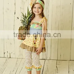 Conice Nini Girls Boutique Clothing Mustard Pie Sleeveless Clothes for Wholesale thumbnail-3
