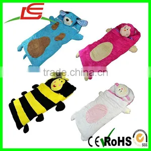 Cuddly Soft Warm Kids Plush Animal Sleeping Bag For Camping Boys Girls thumbnail-2