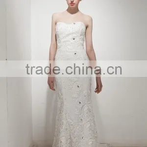 Mermaid Sweetheart Court Train Elegant Lace Wedding Dress AS30402 thumbnail-3