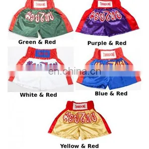 Muay Thai Boxing Shorts Kick Boxing Trunks Satin Size M-3XL thumbnail-3