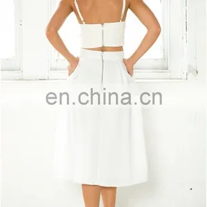 New Fashion A-line Chic Mid-calf Length and High Waist Skirt, Fashion Women Divided Skirt thumbnail-4