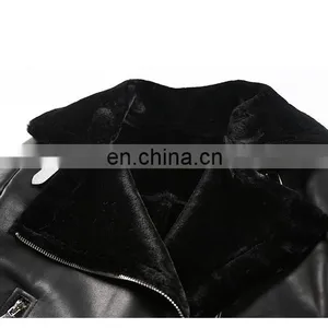 Wholesale Winter Long Style Double Face Sheepskin Ladies Fox Fur Leather Jacket thumbnail-6