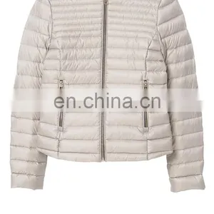 Factory OEM 100% Polyester Lightweight Quilted Women Down Jacket thumbnail-3