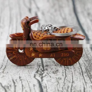 Genuine Leather Custom Animal Motorcycle Keychain thumbnail-1