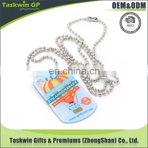 Metal Dog Tag With Chain, Metal Dog Tag With Printing Logo, Custom Sublimated Dog Tag for Sale thumbnail-2