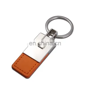 2017 Promotional Cheap Metal and Leather Keychain thumbnail-1