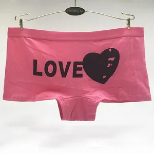 (MOQ 12pcs) Yun Meng Ni Sexy Underwear Love Heart Printed Women's Boyshorts Cotton Women Boxer Lingerie thumbnail-5