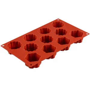 Free Sample Food Grade Heat Resistant Nontoxic Silicone Cake Mould Baking Mousse Pudding Mould Tool Flower Shape 11holes thumbnail-2