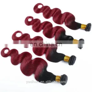 Ombre Brazilian Virgin Human Hair T1B/ 99J Color Ombre Hair Extensions Body Wave 3PCs 100% Human Hair thumbnail-1